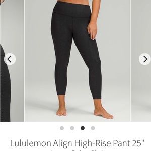 Lululemon Align high rise pant 25” color Aqueous Emboss Black size 4